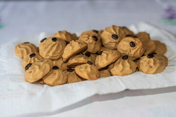 Italian coffee biscuits. Prepared at home.