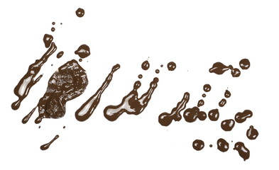 Wet mud, stains texture isolated on white background, top view and clipping path