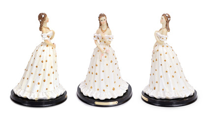 Travel souvenir. Figurine of the Austrian Empress isolated on a white background. Design element with clipping path