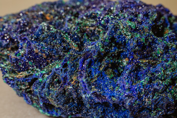 Crystal Stone macro, purple rough amethyst quartz crystals.