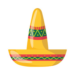 mexican hat traditional isolated icon over white background
