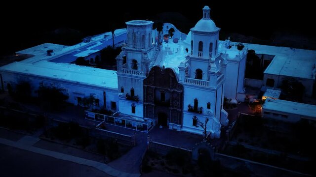 San Xavier del Bac Mission at night