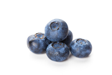 heap of blueberries isolated on white background