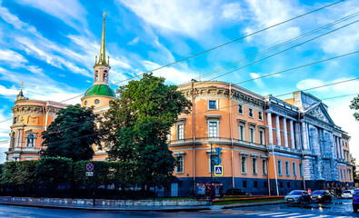 Obraz premium The Mikhailovsky (St. Michael's) Castle also known as Engineer Castle in St.Petersburg, Russia.