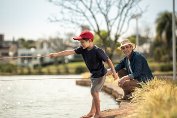 Pescaria com os avós