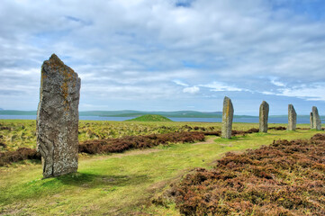 The Ring of Brodgar a Neolithic henge and stone circle on the Mainland  in Orkney, Scotland