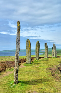 The Ring of Brodgar a Neolithic henge and stone circle on the Mainland  in Orkney, Scotland