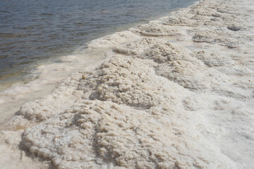 salt on a white salt lake