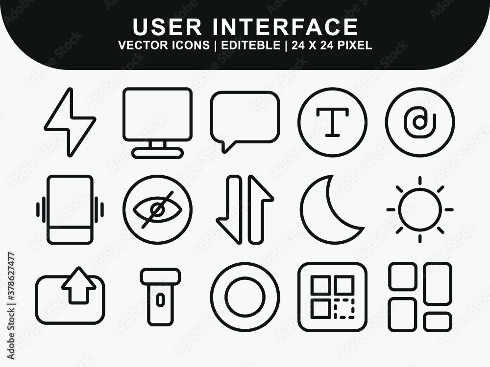 Poster user interface icons set. ui icons. home icon. arrow icon. mail message email icon. icon line style 