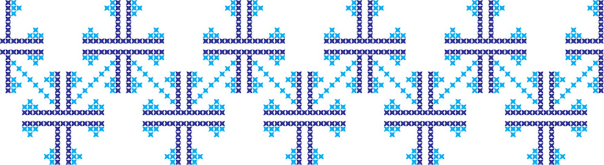 Fototapeta premium embroidered Ukrainian national pattern crossembroidered cross ukrainian slavic national pattern on transparent background