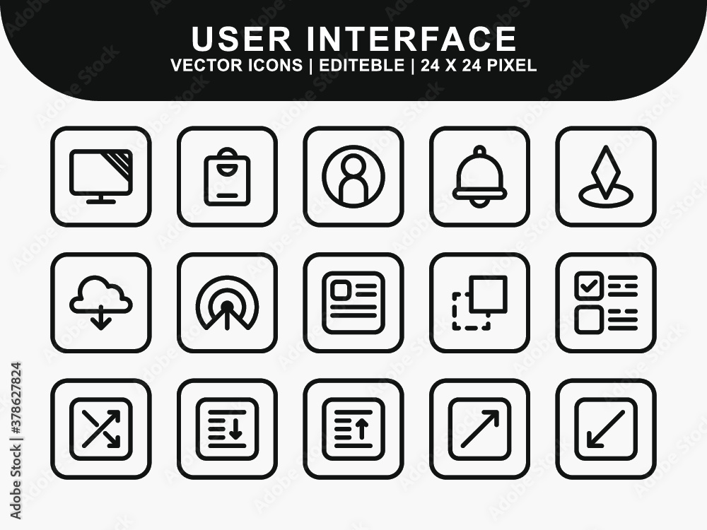 Poster user interface icons set. ui icons. home icon. arrow icon. mail message email icon. icon line style 