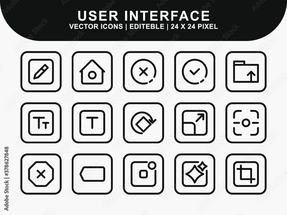 Poster user interface icons set. ui icons. home icon. arrow icon. mail message email icon. icon line style 