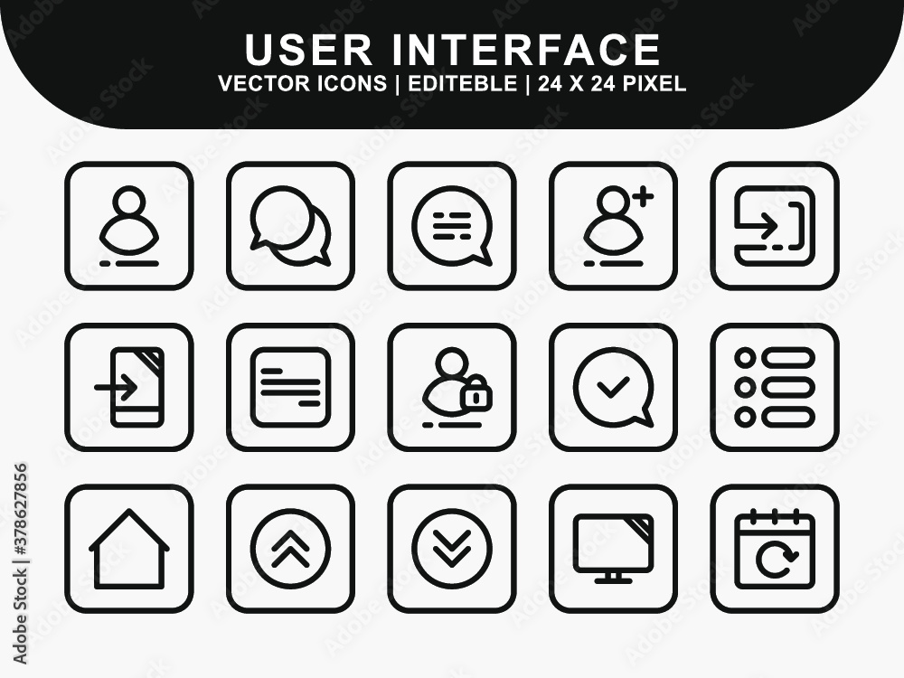 Poster user interface icons set. ui icons. home icon. arrow icon. mail message email icon. icon line style 