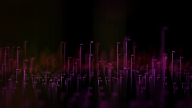 Abstract big data visualization. Futuristic infographics aesthetic design. Visual information complexity. Intricate data threads plot. Social network or business analytics representation.