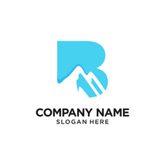 B letter Mountain Logo Design Vector Template Inspiration © cantikdesign