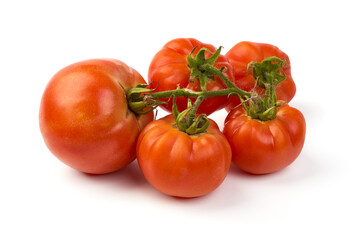 Fresh ripe tomatoes, isolated on white background