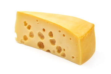 Maasdam cheese, isolated on white background