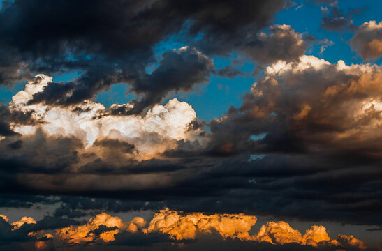Majestic clouds in the sunset in Mendoza.