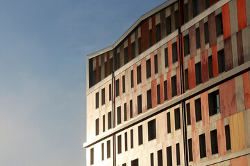 modern colored building in mornings first light