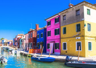 Burano, an island near Venice known for its colorful houses.