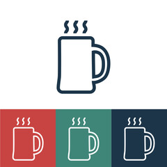 Linear vector icon with mug