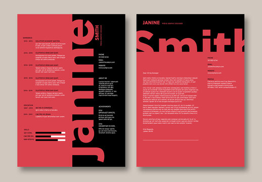 Bold Red and Black Resume Layout