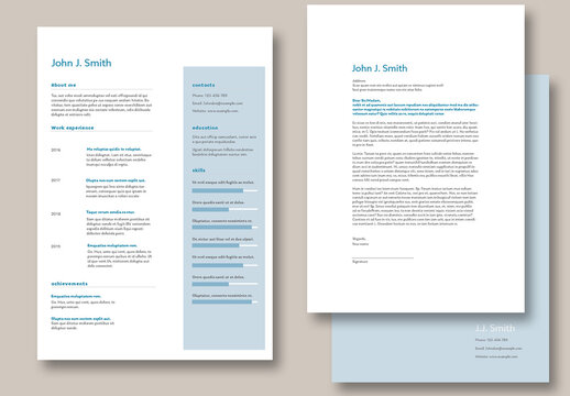 Resume Layout with Blue Accent