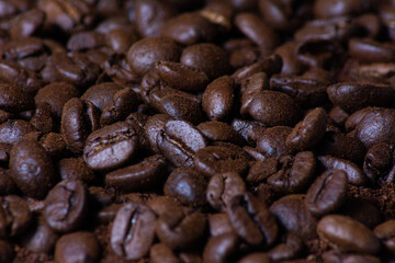 Kaffeebohnen Nahaufnahme