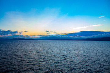 sunset over the ocean in Norway