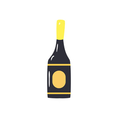 champagne bottle free form style icon vector design
