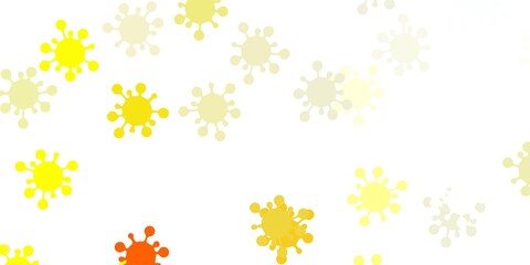 Light red, yellow vector template with flu signs.