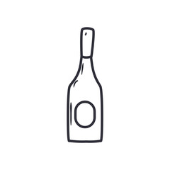 champagne bottle line style icon vector design