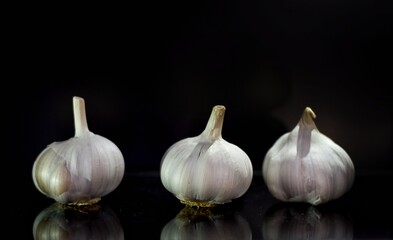garlic on black
