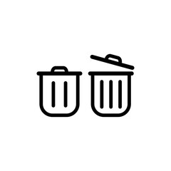 Trash icon in trendy flat design