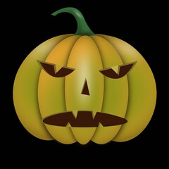 Green angry pumpkin