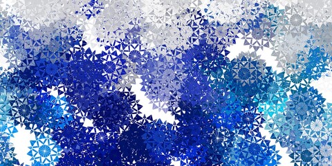 Light blue vector layout with beautiful snowflakes.