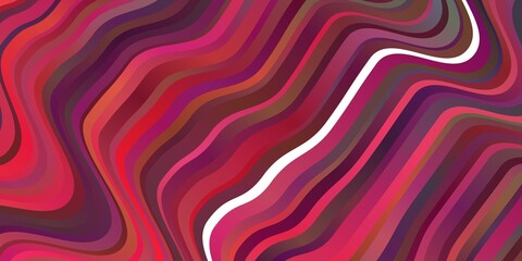 Light Pink, Red vector background with curves.