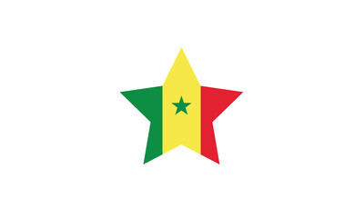 Senegal flag star vector illustration