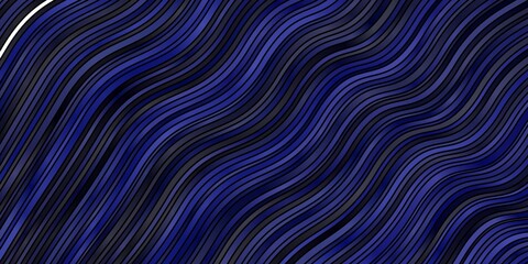 Dark BLUE vector template with wry lines. Bright sample with colorful bent lines, shapes. Design for your business promotion.