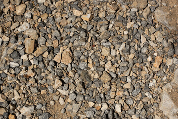 Multi colored pebbles background. Natural stone. Close-up texture of pebbles.
