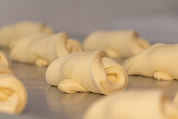 Fresh bread before getting baked