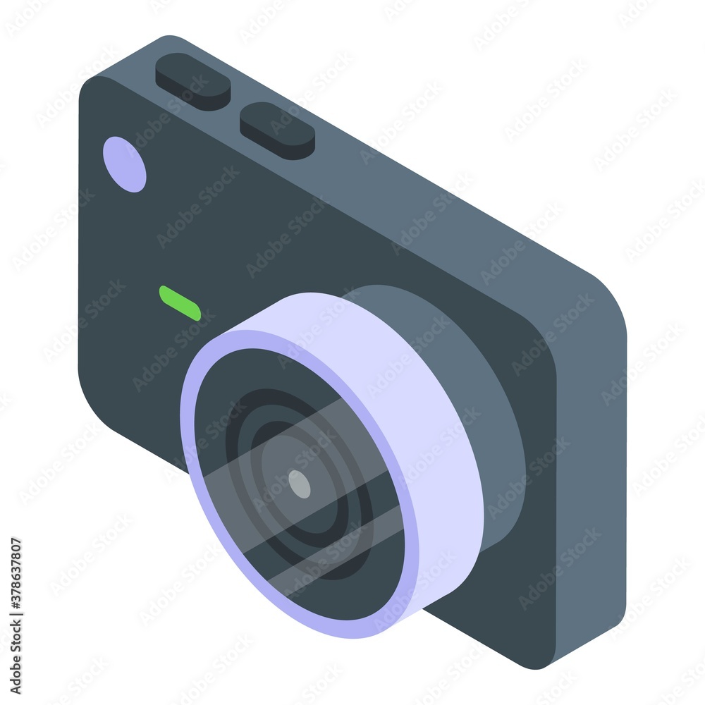 Aufkleber lens camcorder icon. isometric of lens camcorder vector icon for web design isolated on white backgr