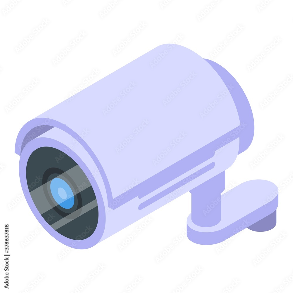 Poster home security camera icon. isometric of home security camera vector icon for web design isolated on 