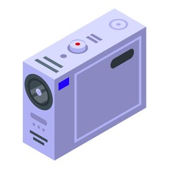 Portable action camera icon. Isometric of portable action camera vector icon for web design isolated on white background