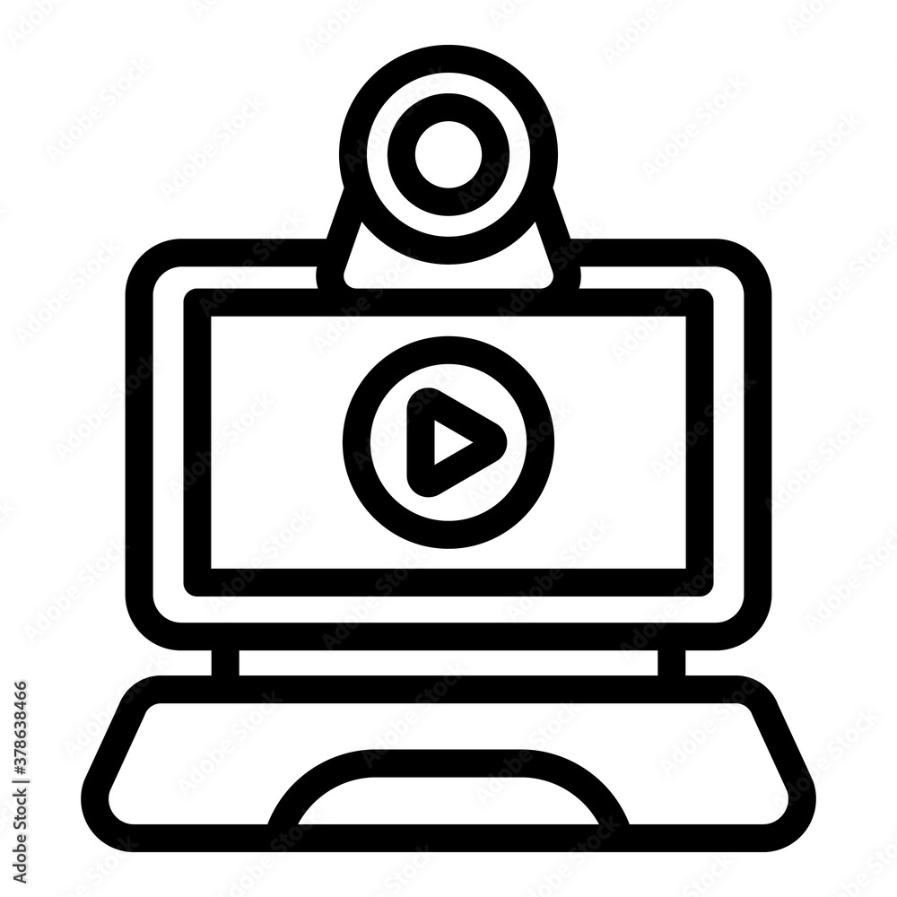 Poster tutorial online meeting icon. outline tutorial online meeting vector icon for web design isolated on