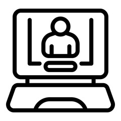 Study online meeting icon. Outline study online meeting vector icon for web design isolated on white background