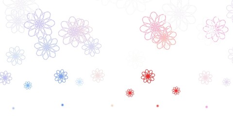 Light Blue, Red vector natural artwork with flowers.