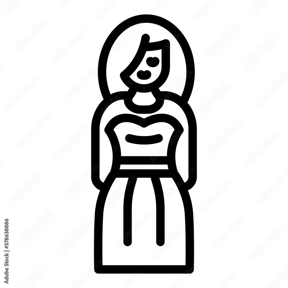 Poster bride icon. outline bride vector icon for web design isolated on white background
