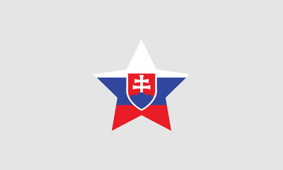 Obraz premium Slovakia flag star vector illustration