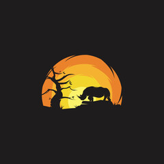 Beauty Rhino in the Sunset logo